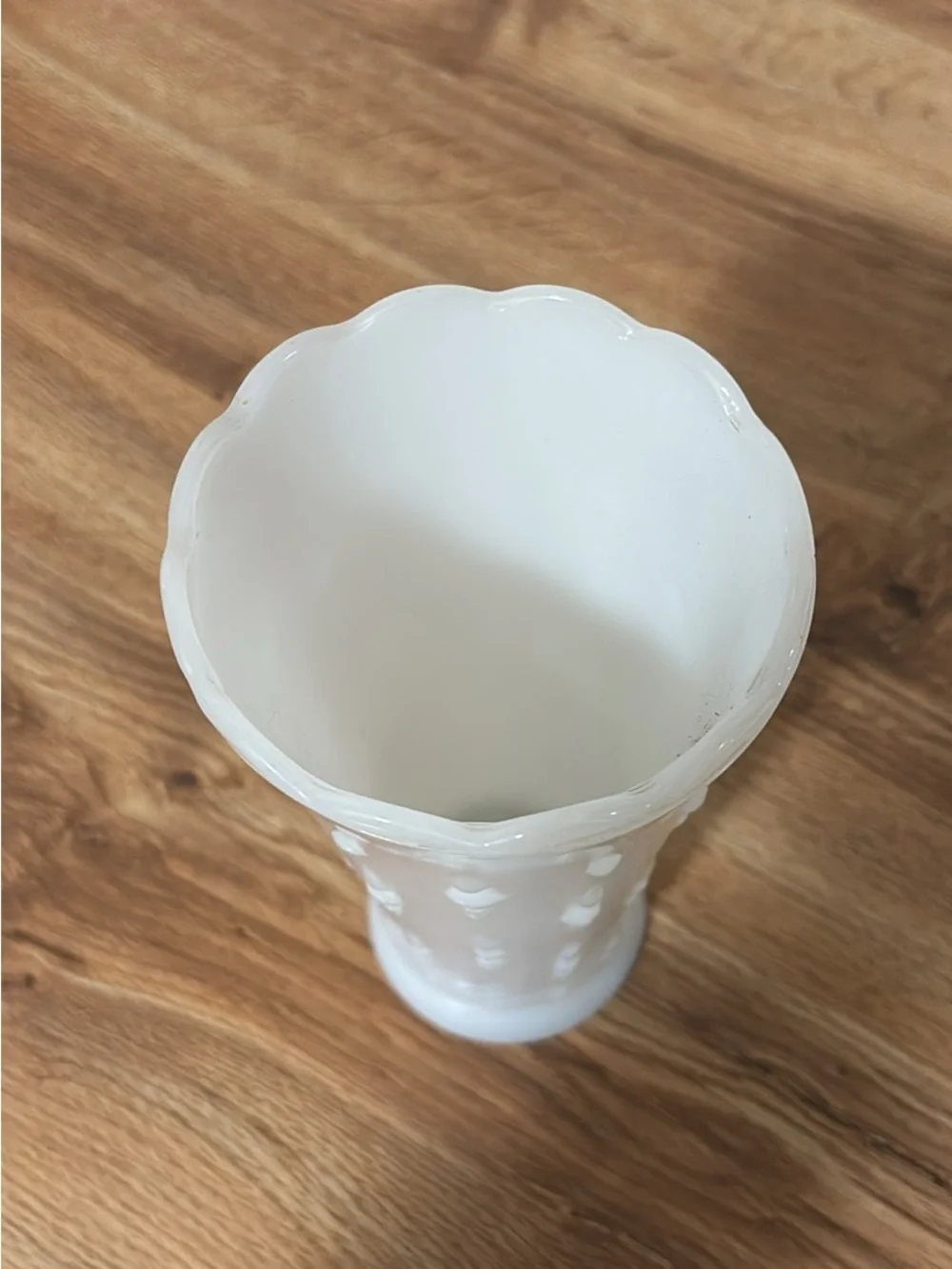 White Milk Glass Hobnail Vase - Home Accents